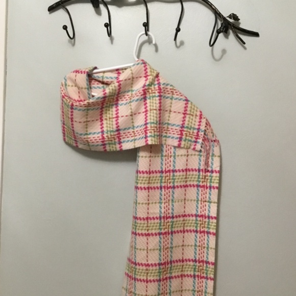 Multi-colored cashmere scarf with fringe - Picture 2 of 3